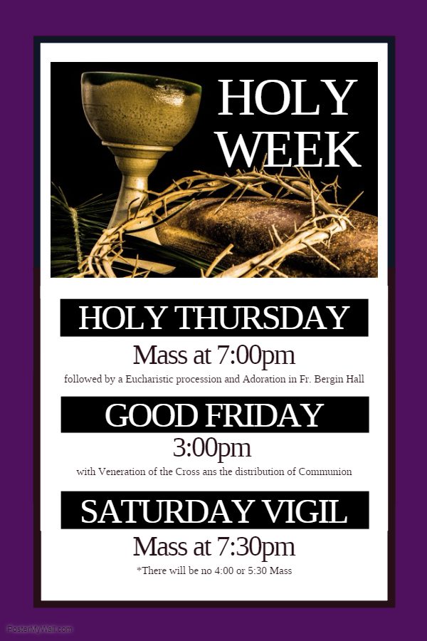 Holy Week Schedule 2018 (2) – Our Lady Star of the Sea Catholic Church